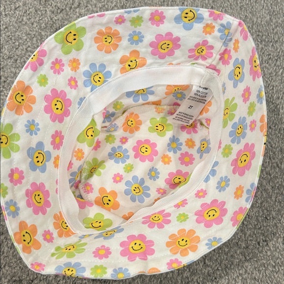 Groovy Floral Button-Up 2T Dress with Matching Bucket Hat - Picture 4 of 6